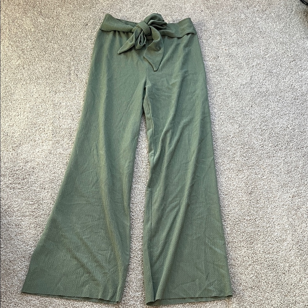 Miami Olive Wide-Leg Pants